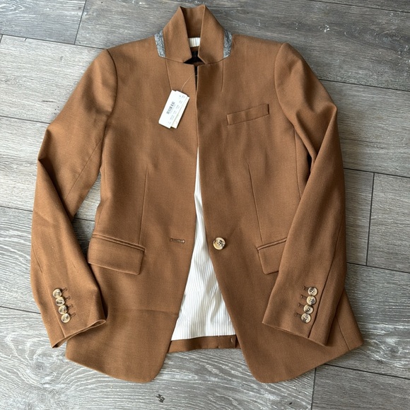 J.CREW Regent Wool Blazer Jacket Stripe Camel - Picture 9 of 14